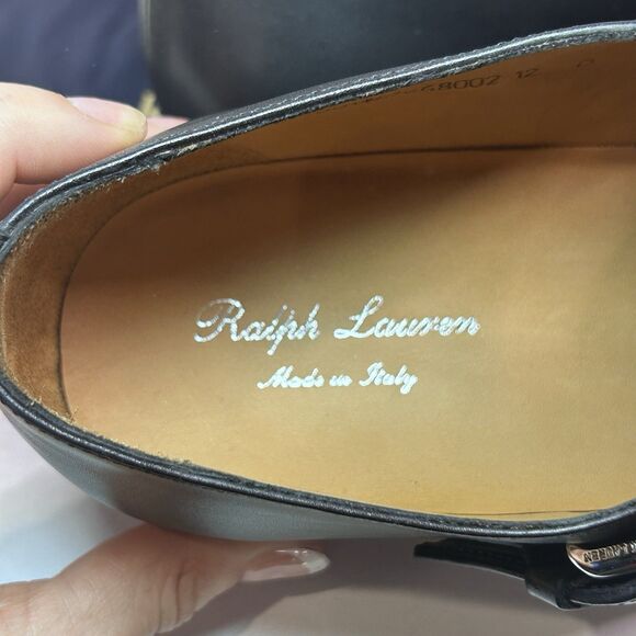 Ralph Lauren Purple Label Fisherman Burnished Sandal Black Calfskin Men sz 12 main image 10